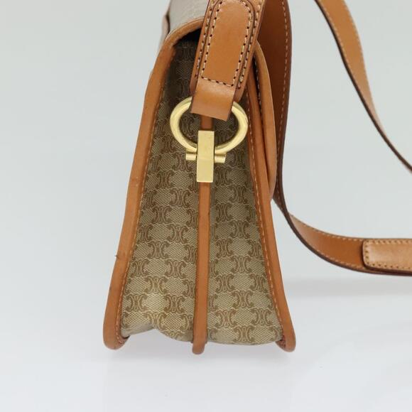 CELINE Macadam Canvas Shoulder Bag Beige Gold - Picture 4 of 13